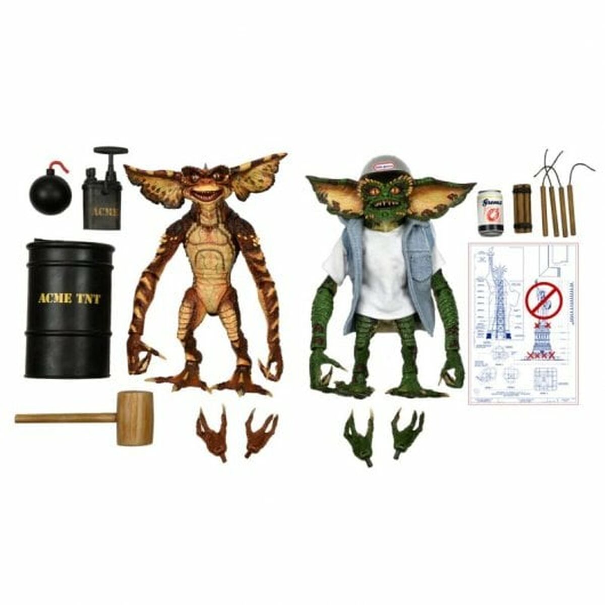 NECA Actionfigur Doppelpack Gremlins 2 Ultimate Demolition Gremlins 17cm