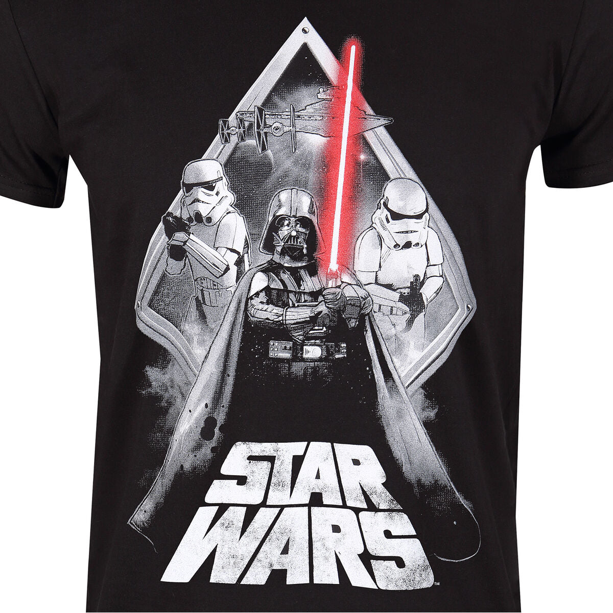 Kurzarm-T-Shirt Star Wars Galaxy Portal Darth Vader Schwarz Unisex