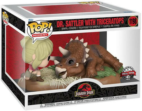 Funko POP! Moment 1198 Jurassic Park Dr. Sattler with Triceratops 9cm Funko