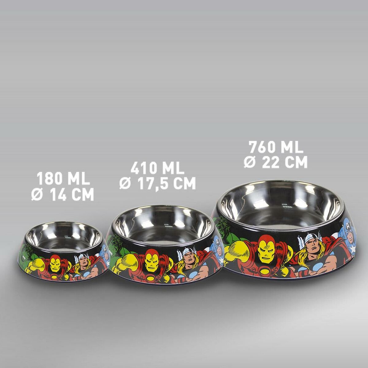 Futternapf für Hunde Katzen Marvel 760 ml Melamine Rot Metall
