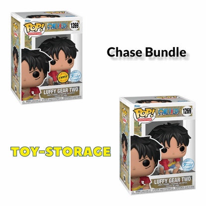 Funko Pop! Animation 1269 One Piece Luffy Gear Two Chase Bundle 9cm