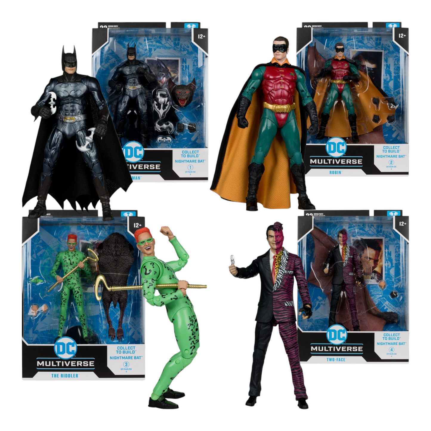 McFarlane DC Multiverse Build A Megafig Nightmare Bat Batman Forever Wave Set (Gold Label) 18cm