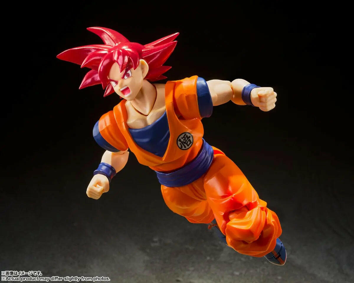 Pre-Order! S.H. Figuarts Dragon Ball Super Actionfigur Super Saiyan God Son Goku Saiyan God of Virture 14cm Tamashii Nations