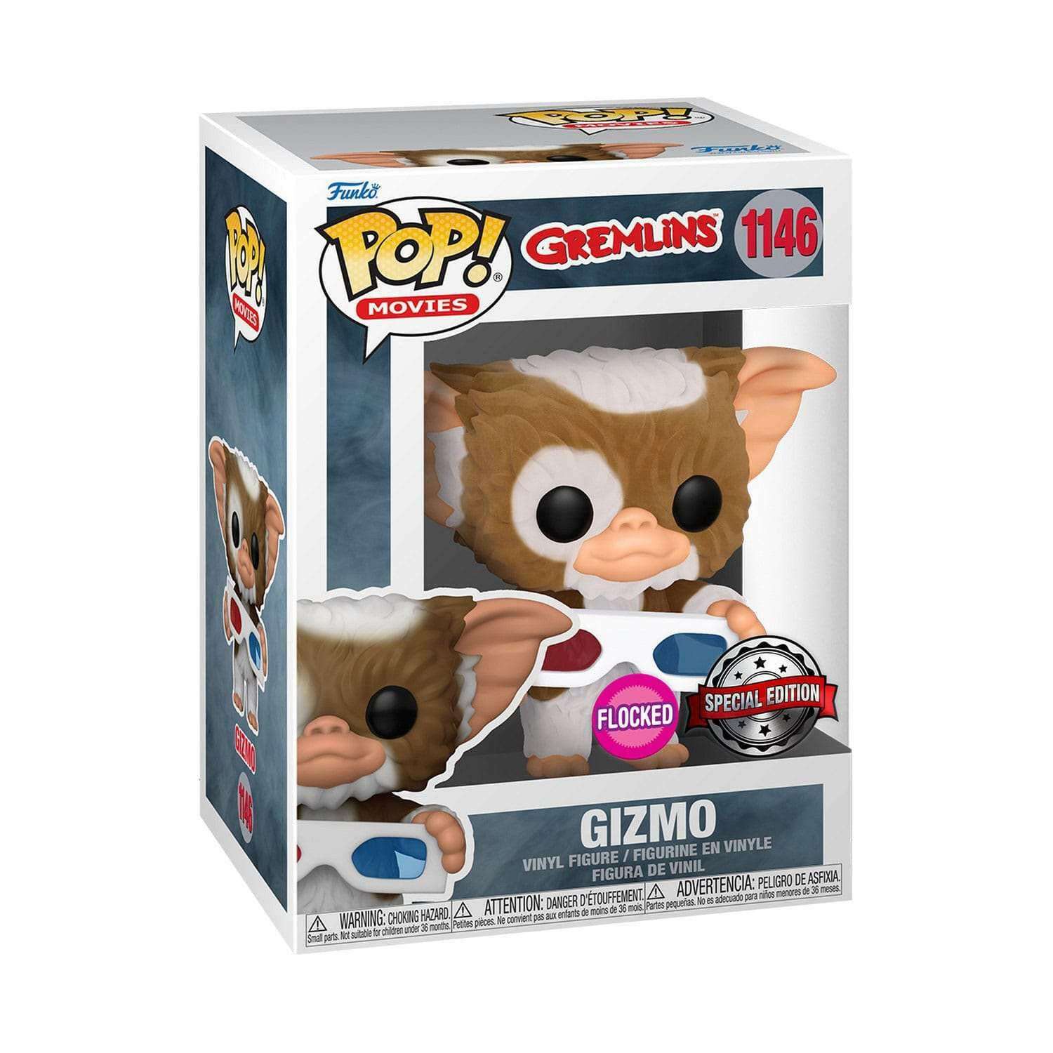 Funko Pop! Movies 1146 Gremlins Gizmo with 3D Glasses Flocked 9cm Funko