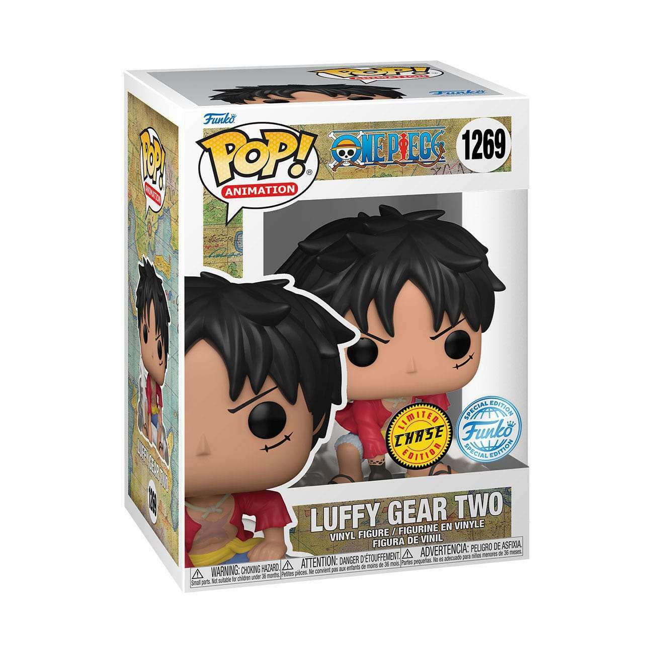 Funko Pop! Animation 1269 One Piece Luffy Gear Two Chase Bundle 9cm
