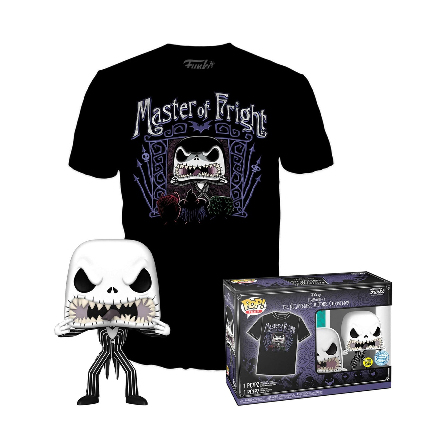 Funko Pop! & Tee Bundle Disney 808 Nightmare Before Christmas Jack Skellington Glow-in-the-Dark "L" Funko