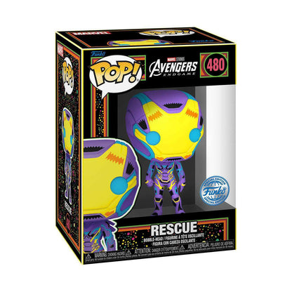 Funko Pop! & Tee Bundle Marvel 480 Blacklight Avengers Endgame Rescue Funko