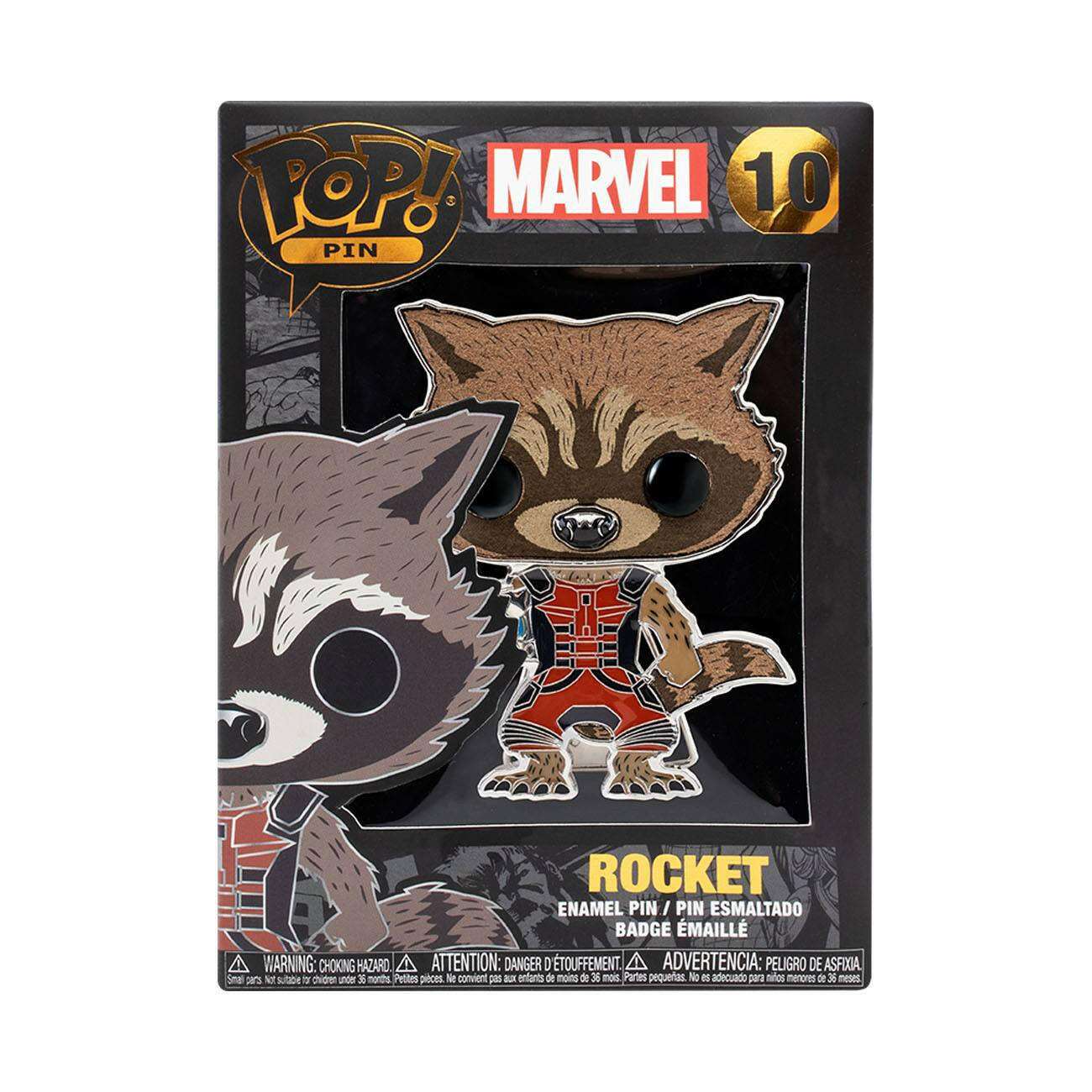 Funko Pop! Pin 10 Ansteck-Pin Marvel Rocket 10cm Funko