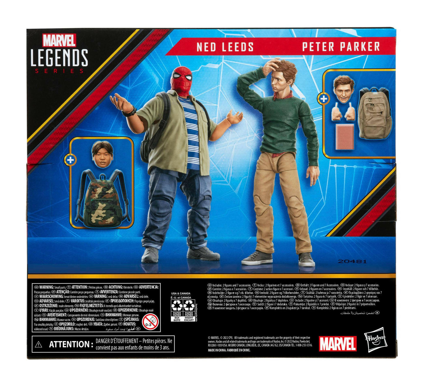 Marvel Legends Spider-Man: Homecoming Actionfiguren 2er-Pack 2022 Ned Leeds & Peter Parker 15cm Hasbro