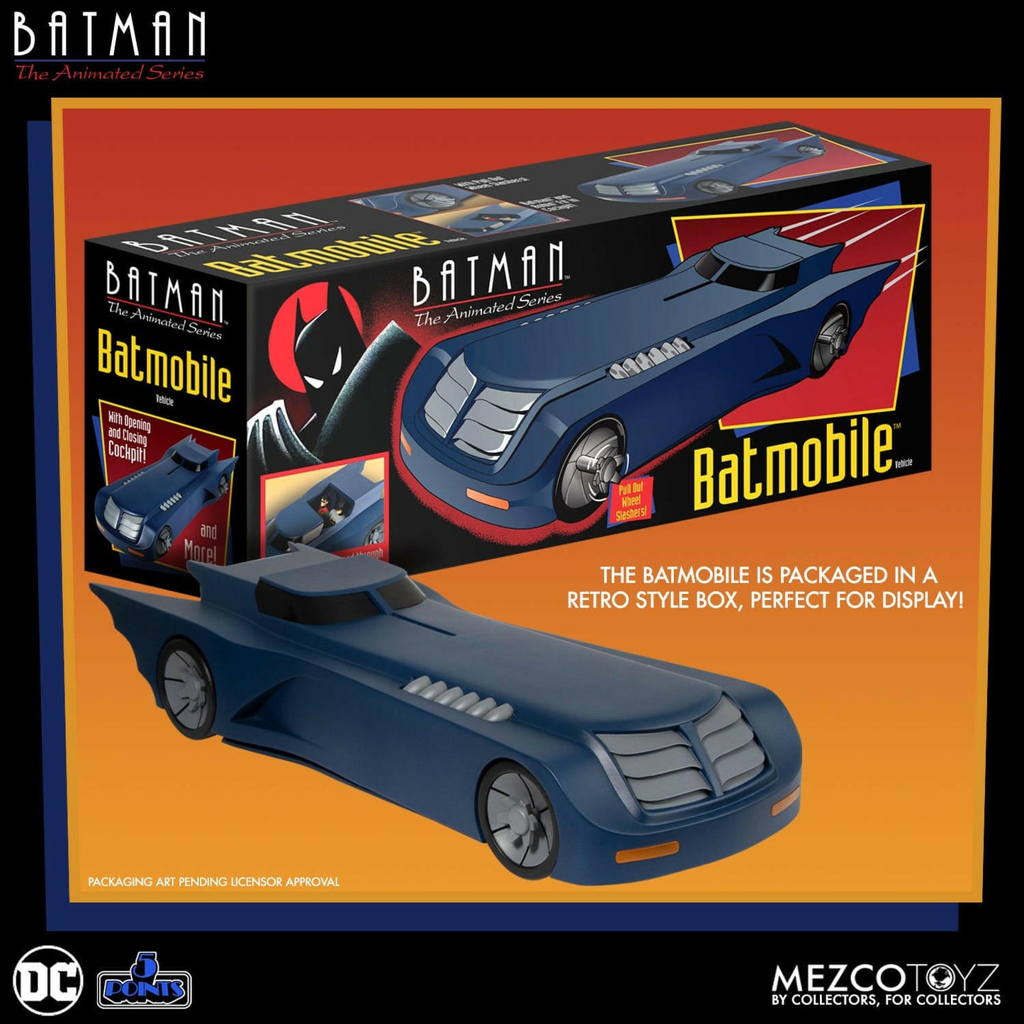 Pre-Order! MEZCO DC Comics Fahrzeug Batman: The Animated - The Batmobile MEZCO Toys