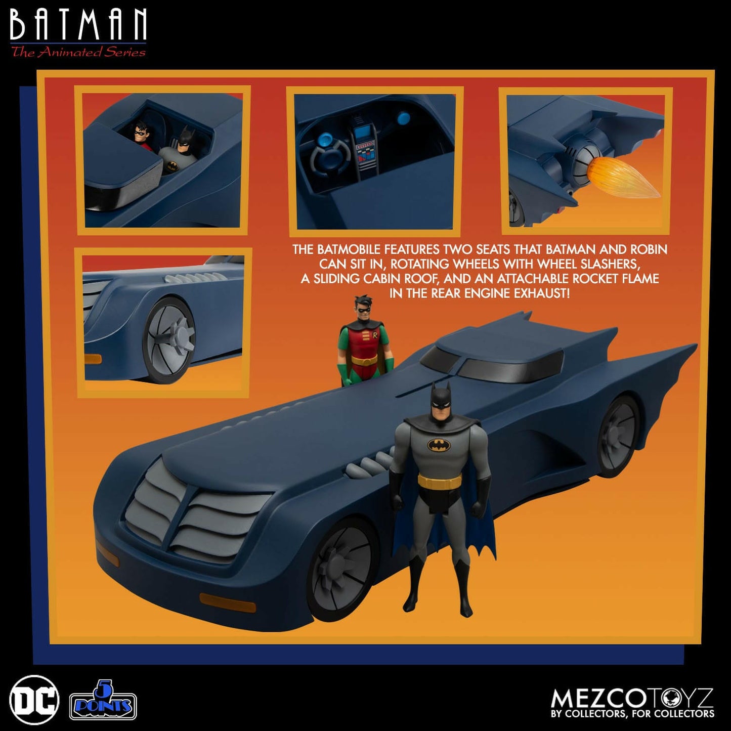Pre-Order! MEZCO DC Comics Fahrzeug Batman: The Animated - The Batmobile MEZCO Toys