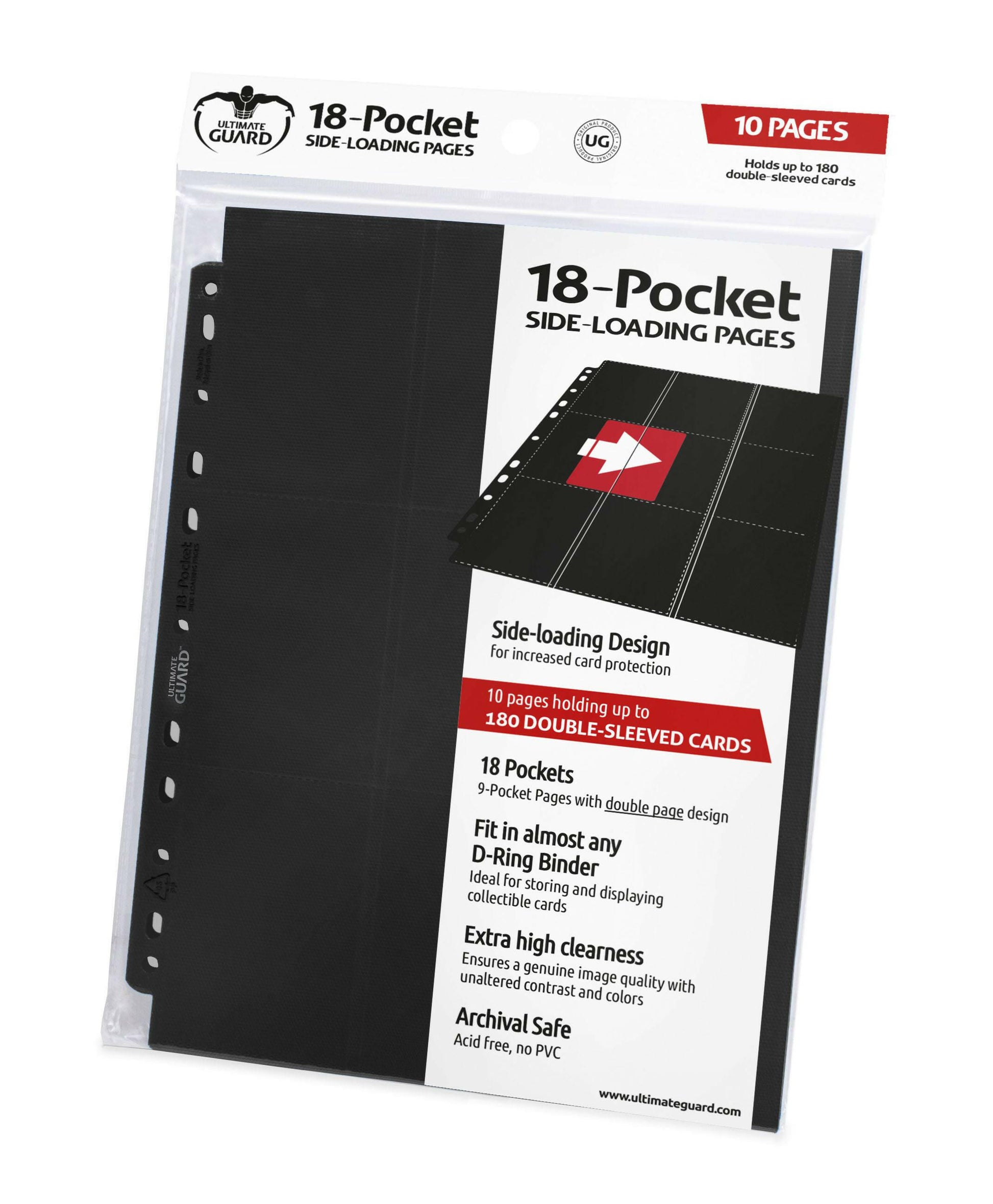 Ultimate Guard 18-Pocket Pages Side-Loading Schwarz (10) Ultimate Guard