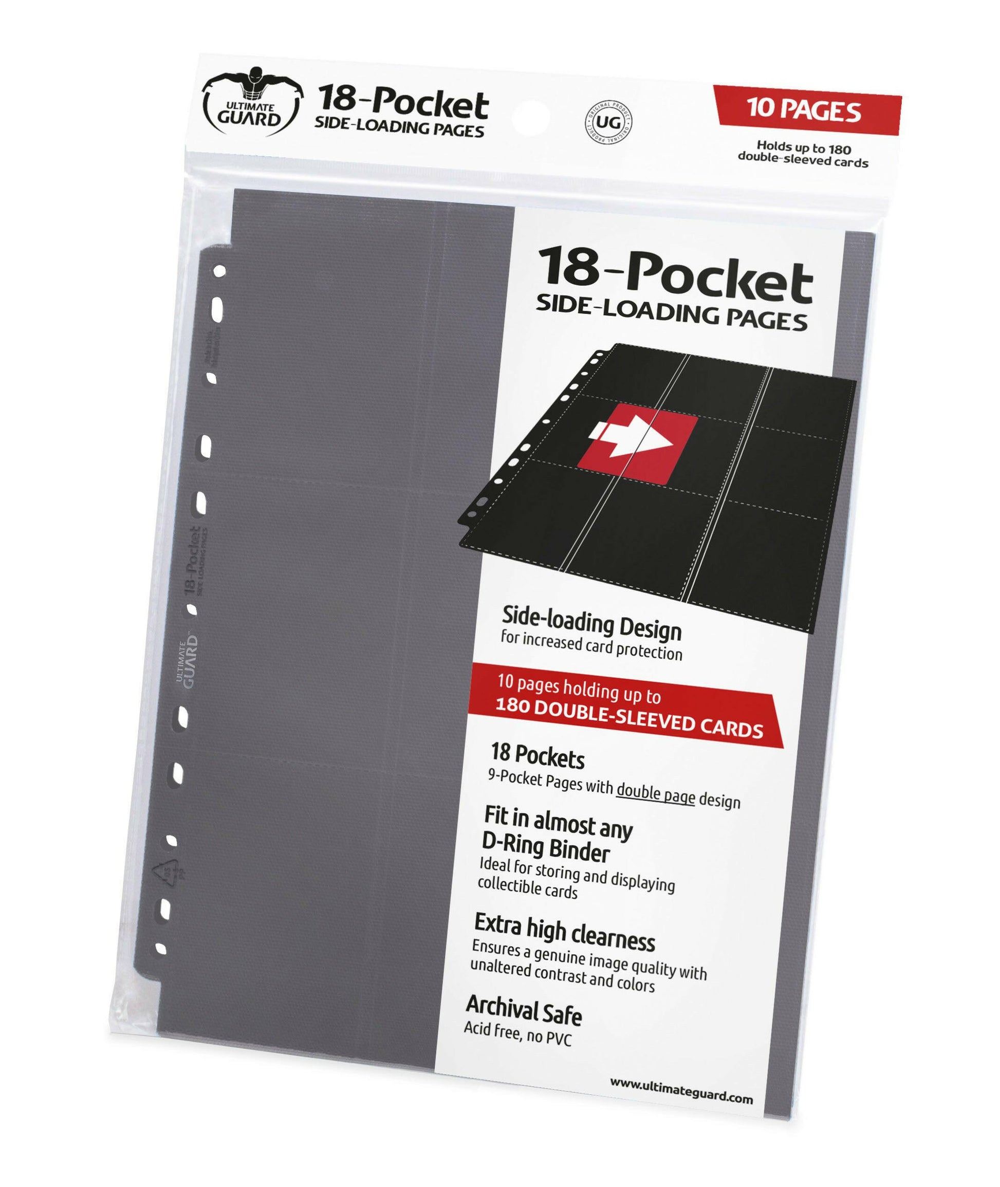 Ultimate Guard 18-Pocket Pages Side-Loading Grau (10) Ultimate Guard
