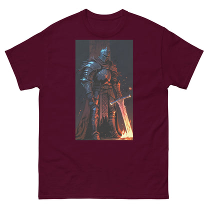 Klassisches Herren-T-Shirt Souls Like Dark Knight mit Schwert