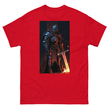 Klassisches Herren-T-Shirt Souls Like Dark Knight mit Schwert