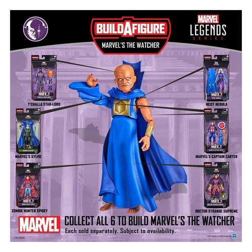 Marvel Legends Disney+ What If..? BAF: The Watcher T'challa Star-Lord 15cm Hasbro