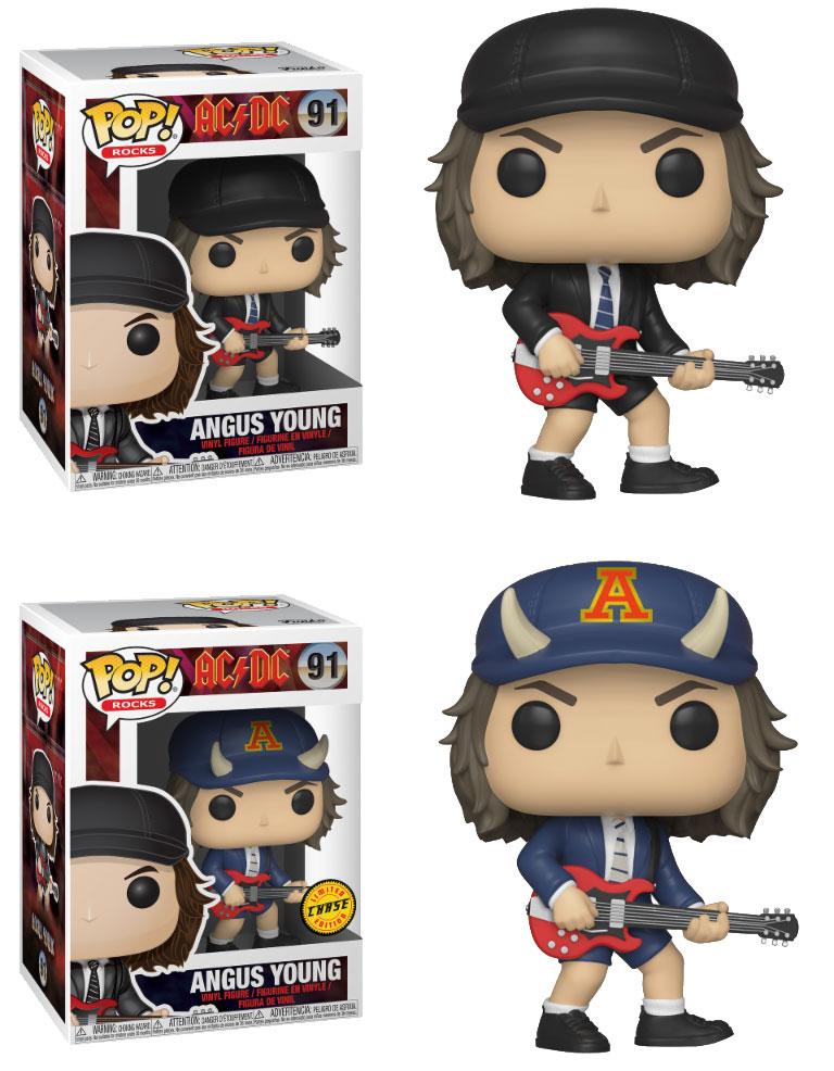 Funko Pop! Rocks 91 AC/DC Angus Young Chase Bundle 9cm