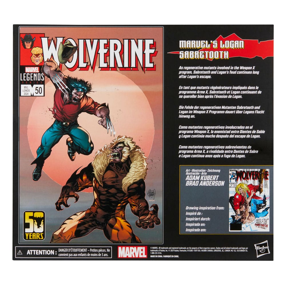 Marvel Legends Wolverine 50th Anniversary Actionfiguren 2er-Pack Marvel's Logan & Sabretooth 15cm