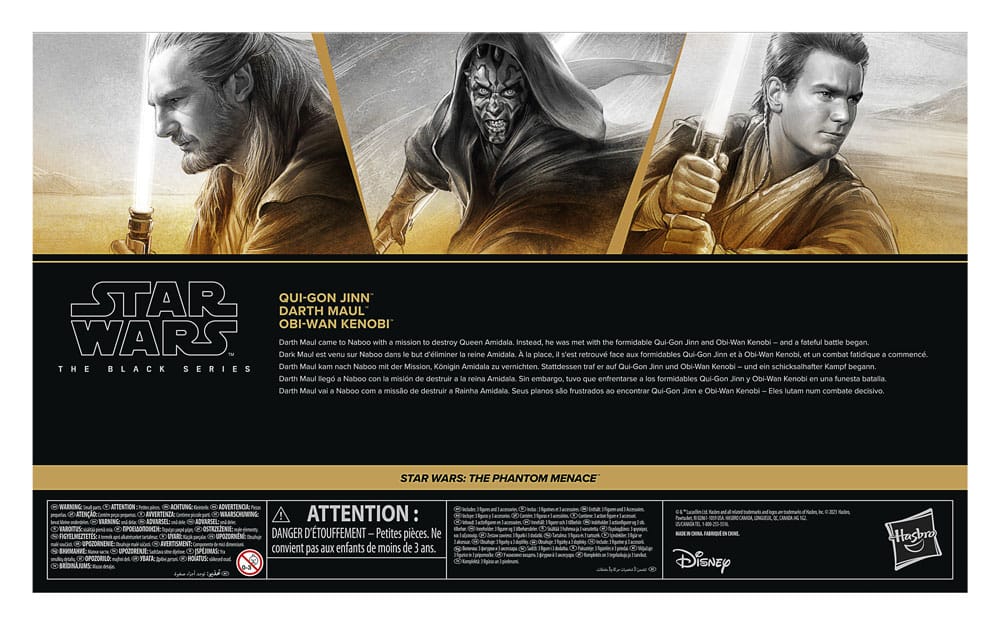 Pre-Order! Star Wars Black Series Episode I Actionfiguren 3er-Pack Qui-Gon Jinn, Darth Maul, Obi-Wan Kenobi 15cm