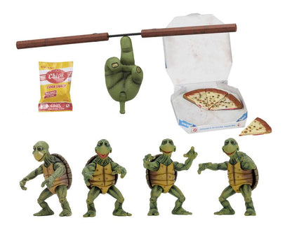 NECA TMNT Teenage Mutant Ninja Turtles Actionfiguren 4er-Pack 1/4 Baby Turtles 10cm