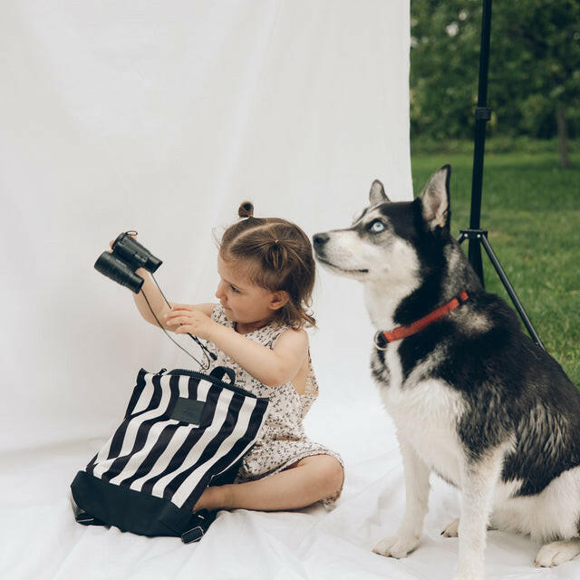 Muni Kids backpack Striped black and white Kinderrucksack Muni