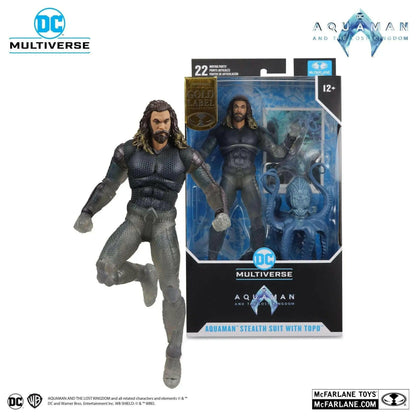 Pre-Order! McFarlane DC Multiverse Aquaman and the Lost Kingdom Actionfigur Aquaman (Stealth Suit with Topo) (Gold Label) 18cm - Toy-Storage