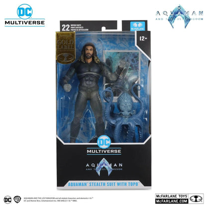 Pre-Order! McFarlane DC Multiverse Aquaman and the Lost Kingdom Actionfigur Aquaman (Stealth Suit with Topo) (Gold Label) 18cm - Toy-Storage