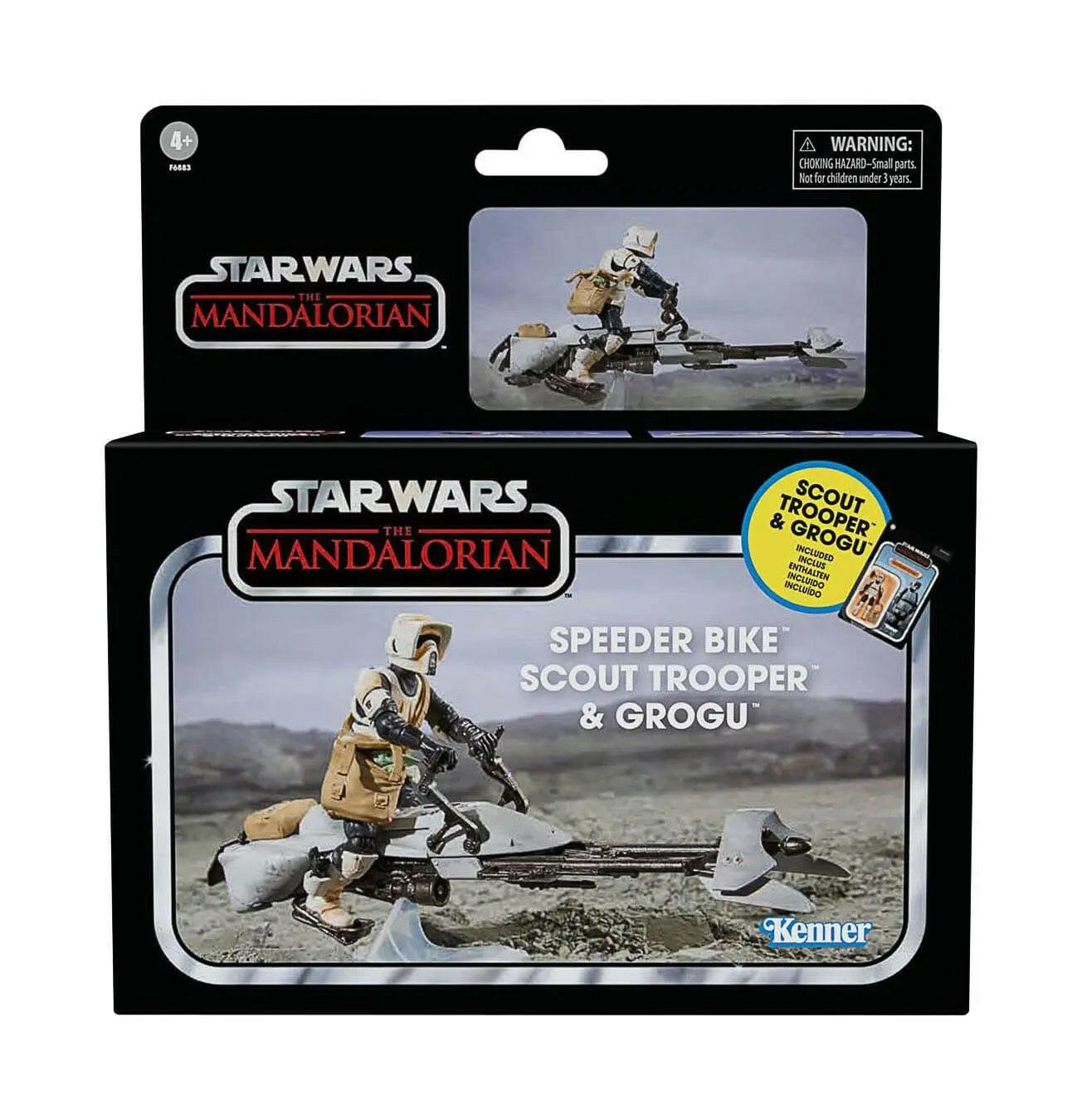 Star Wars Vintage Collection The Mandalorian Fahrzeug Speeder Bike with Scout Trooper & Grogu - Toy-Storage