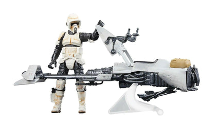 Star Wars Vintage Collection The Mandalorian Fahrzeug Speeder Bike with Scout Trooper & Grogu - Toy-Storage